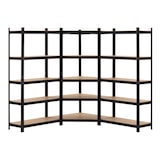 thumbnail of Pack 2 Estantes Modulares e 1 Prateleira de Canto com 5 Prateleiras Ajustáveis ​​Pretas Thinia Home