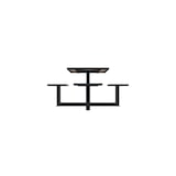 thumbnail of Euroterrasse Table+assises orpin 4pl l1420mm carree diam.50 metal gris 7016 hpl chcl