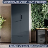 thumbnail of Metallschrank mit Hohe Schublade RUEL 195x90x40cm Anthrazit Büroschrank Aktenschrank Stahlschrank Fachbodenschrank Werkstattschrank