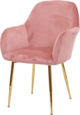 thumbnail of Décoshop26 - Esszimmerstuhl im Retro-Design bezogen mit rosa Samt und mit goldfarbenen Metallbeinen 04_0002225