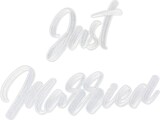 thumbnail of Bügelbild Schriftzug 30x18cm Just Married Bügelsticker Kleidung Hochzeit Bügelflicken Applikationen zum Aufbügeln Aufbügelflicken Aufbügler Groß Weiß