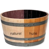 thumbnail of Halbiertes Weinfass als Miniteich - D70cm H40 100L Inhalt Natur ohne Bohrung