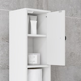 thumbnail of Kleankin mueble auxiliar baño moderno armario alto de baño con 1 cajón 5 estantes ajustables y 2 armarios carga 30 kg 20x20x180 cm
