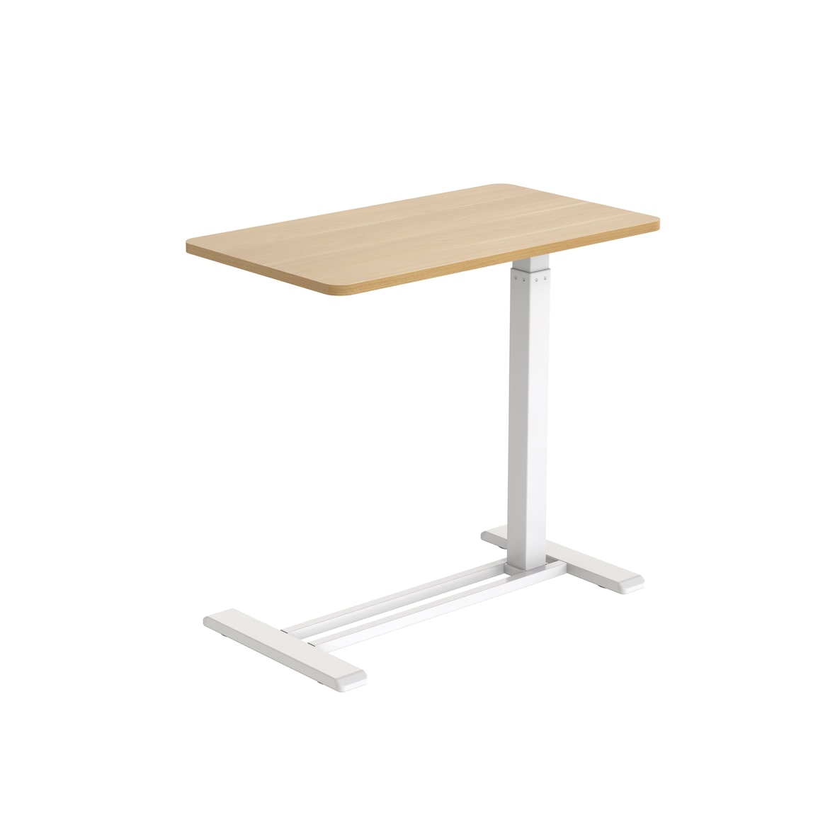 Bureau PHT01, 700 x 400 mm, handmatig in hoogte verstelbaar, verrijdbaar, beige/wit
