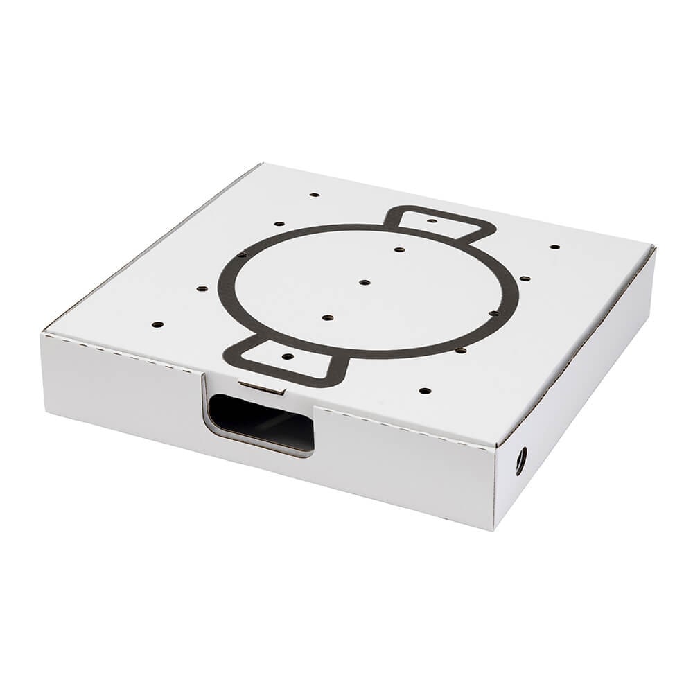 ENVASES DEL MEDITERRÁNEO · CAJA PARA TRANSPORTAR PAELLERA 40X40 cm. (50 Uds.) · fast food · reparto