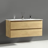 thumbnail of Alpenberger Doppel Waschbecken mit Unterschrank | Badmöbel Set | Waschbeckenunterschrank mit Waschtisch 120 cm Breit | Badezimmer Spiegel mit Led Rund