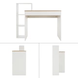 thumbnail of ML-Design Schreibtisch Regal 110x72x40 cm Weiß Sonoma-Eiche Holz 3 Böden 2-in-1 Computertisch Bürotisch