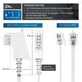 thumbnail of CSL - 10m Telefonkabel TAE-F Stecker auf RJ11 Stecker − Int. Norm 6P4C / 4-polig belegt − Flachkabel - TAE-F - weiß