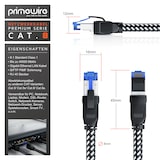 thumbnail of Primewire Patchkabel CAT 8 mit Baumwollummantelung - Gigabit Ethernet LAN Kabel - 40 Gbit/s - S/FTP PIMF Schirmung - Netzwerkkabel - 5m
