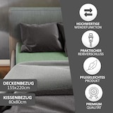 thumbnail of Teddyplüsch Winter Bettwäsche Schwarz Anthrazit 155x220cm 4 teilig Uni