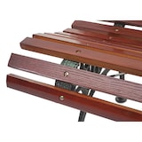 thumbnail of Gartenbank HWC-F97, Sitzbank Parkbank Holzbank, 2-Sitzer Gusseisen Holz 122cm 22kg ~ braun