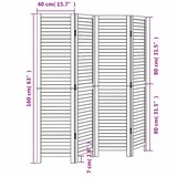 thumbnail of vidaXL Kamerscherm met 4 panelen massief paulowniahout wit