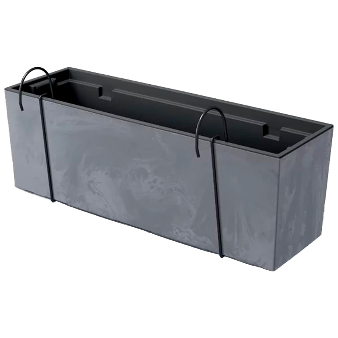 Prosperplast - Maceta URBI CASE BETON EFFECT W - 58x18x19,5cm en color Marengo