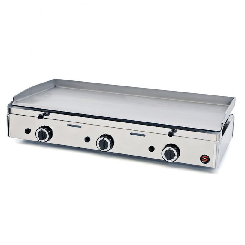 Gas Griddleplatte Frytop - SAMMIC SPG-1001 Gas - Stahl - 3 Brenner - Plattenfläche 983 x 395 mm