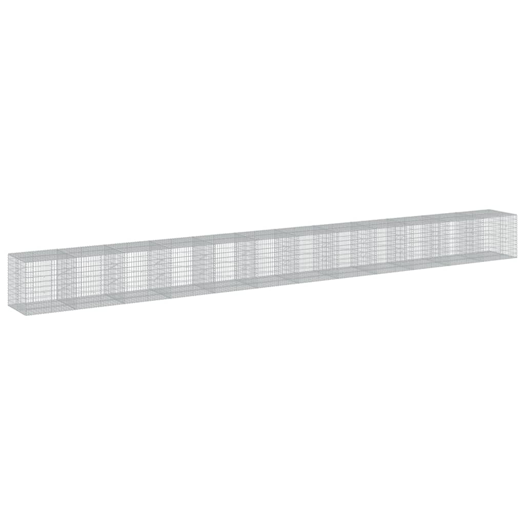 vidaXL Gabione mit Deckel 1200x100x100 cm Verzinktes Eisen