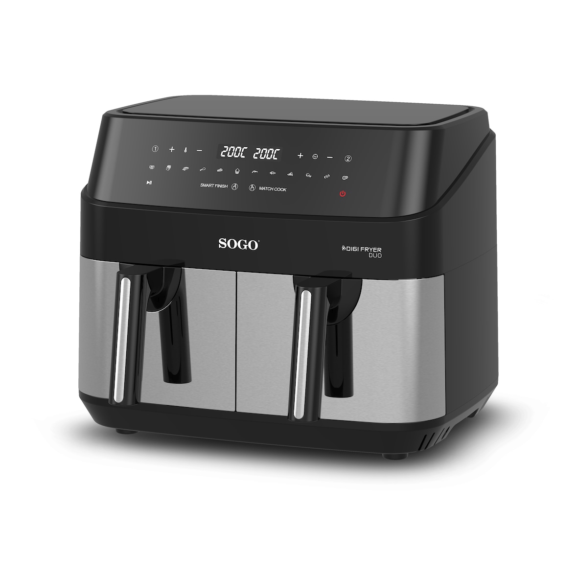 Freidora Aire Sin Aciete Doble Bandeja 9Litros (4.5Lx2) Pantalla Tactil Control -1750W