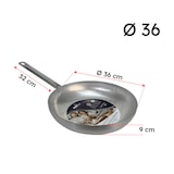 thumbnail of Sartén para cocinas de gas y eléctricas, 36 cm, aluminio, mango de metal, grosor 1,5-2 mm, fabricada en Italia