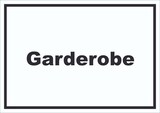 thumbnail of Garderobe Schild mit Text Kleidung aufbewahren waagerecht A2 Rückseite selbstklebend