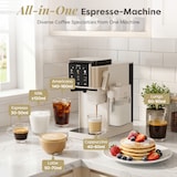 thumbnail of Cafetera espresso con portafiltro CIARRA, molinillo, presión de 15 bares, prensado automático y depósito de leche CBSACM-D6