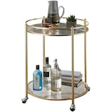 thumbnail of FineBuy Servierwagen Gold Ø 57cm Beistelltisch Teewagen Rollen Küchenwagen