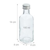 thumbnail of Relaxdays kleine Flaschen, 24er Set, 100 ml, Glasflaschen zum Befüllen, Schraubverschluss & Korken, transparent/silber