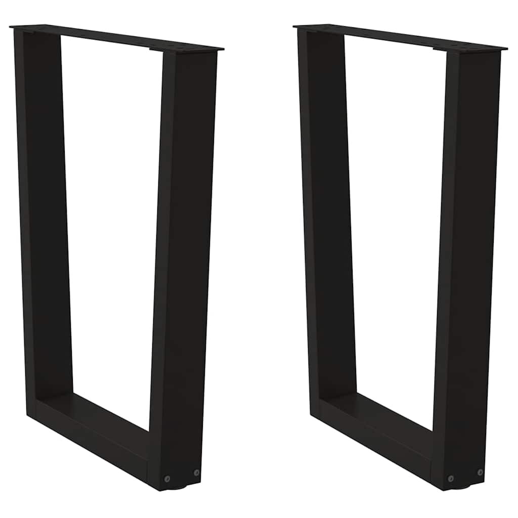 Helloshop26 - Set aus 2 modernen V-förmigen Esstischbeinen 60 x 73 cm mit verstellbaren schwarzen Stahlgleitern 02_0056928