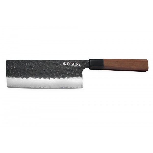 Couteau Sayuto Sequoia San Mai modèle nakiri 17cm brute de forge