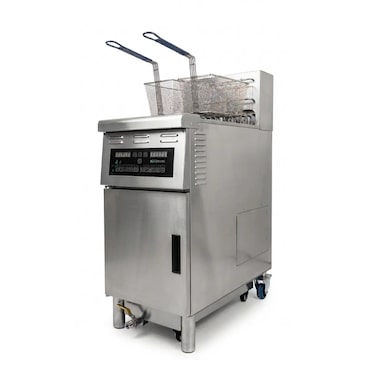 Freidora Manual BÜTZMANN con 2 cubas de 14 litros cada una CON Filtro para el aceite