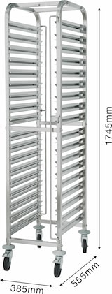 thumbnail of METRO Professional Regaalwagen GSC2018GN, roestvrij staal, 38,5 x 55,5 x 174,5 cm, voor 18 GN 1/1, met remmen, zilver