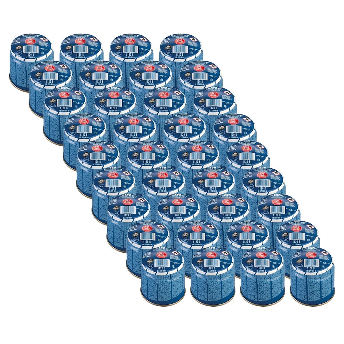 Pack de 36 Cartuchos de Gas 190g Butano Piercable Seguridad Tapón de Gas Kemper