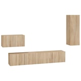 thumbnail of Set de muebles para TV 4 pzas madera contrachapada roble Sonoma