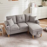 thumbnail of L-förmiges Sofa 219x142x90 cm mit Chaiselongue und Stauraum – Flexibles Design für modernen Komfort in Dunkelgrau