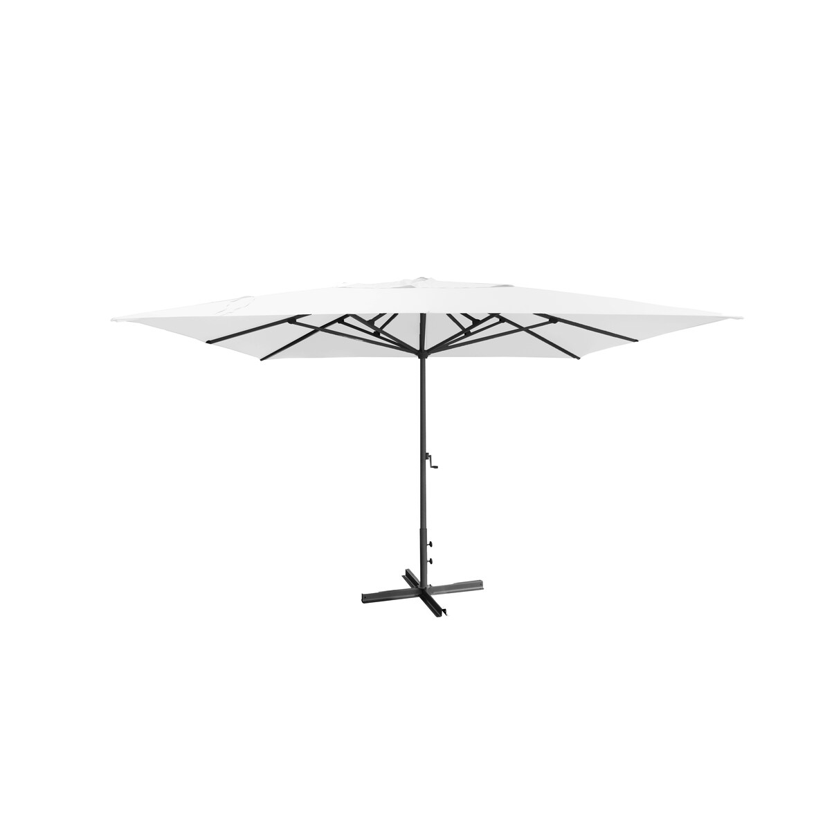 METRO PROFESSIONAL Sonnenschirm quadratisch, Aluminium, 4 x 4 m, wasserabweisend, weiß/grau