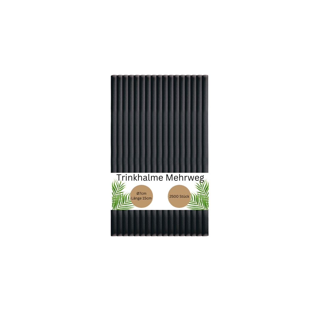 DeinPack 2500 Mehrweg - Trinkhalme aus Kunststoff - Ø7mm Länge 150mm - Nachhaltig & Wiederverwendbar - Ideal für Cocktails & Drinks