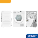 thumbnail of Exquisit Wärmepumpentrockner 8 kg, 16 Programme, LED-Innenbeleuchtung, Knitterschutz, Kindersicherung, Startzeitverzögerung, TWP803-031D weiss