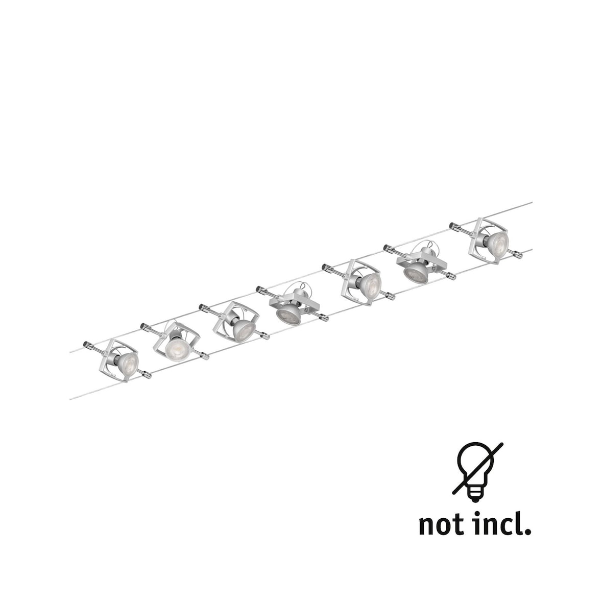 Paulmann Kabelsysteem Mac II Basisset GU5,3  max. 7x10W  dimbaar 230/12V Chroom mat 94152