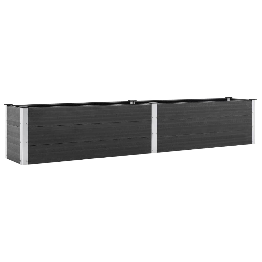Helloshop26 - Hochbeet für Pflanzen Blumen Terrasse Garten 200 x 50 x 54 cm WPC grau 02_0039400