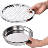 thumbnail of DELUKE® Runder Standaschenbecher für Draußen 30L 25x61cm Edelstahl Mülleimer mit Aschenbecher Abfalleimer mit Inneneimer Standascher Outdoor, Silber