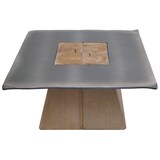 thumbnail of Tavolino HWC-L76, tavolino da salotto, legno massiccio industriale MVG, 60x60cm naturale con aspetto metallico