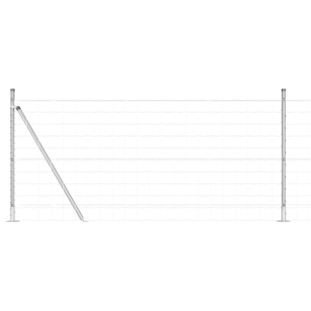 vidaXL Zaun mit Pfosten Silber 1 x 25 m Stahl