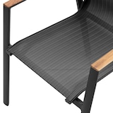 thumbnail of METRO PROFESSIONAL Silla de exterior con reposabrazos en madera, aluminio/tejido sintético, negro
