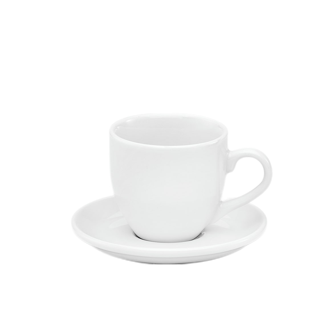 Van Well Serie "Amerika", wit, porselein, vaatwasmachinebestendig en geschikt voor de magnetron, verpakking van 6 espresso-kopjes 0,10 ltr.