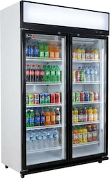 thumbnail of Romux® Glastürkühlschrank MB 750 Liter 2 Türen Belüftet | Professioneller Getränkekühlschrank mit Glastür & LED