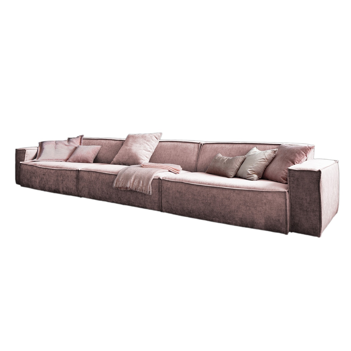 KAWOLA Sofa SAMU Riesensofa Stoff rosa