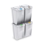 thumbnail of KEDEN - Set van 4 SORTIBOX recyclingbakken, gebroken wit, inhoud 4x35L