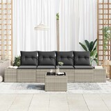 thumbnail of vidaXL Garten-Sofa-Set 5 pcs Hellgrau und Dunkelgrau Poly-Rattan