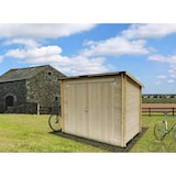thumbnail of Caseta de Jardín Adosada Bh16 Eureka 218x130 de Madera de abeto natural 16 mm con puerta doble, techo y suelo OSB3, montaje
