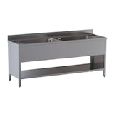 thumbnail of Lavello 160x60x85 acciaio inox 430 su fianchi ripiano cucina ristorante RS4818