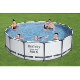 thumbnail of Steel Pro MAX™ Frame Pool Komplett-Set, rund, mit Filterpumpe, Sicherheitsleiter & Abdeckplane 427 x 107 cm