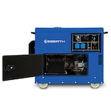 thumbnail of EBERTH 5000W Diesel Notstromaggregat mit 10 PS, E-Start, AVR, 2x230V, 1x12V, 4-Takt-Motor, Gehäuse, Griffe, Räder – mobiler Stromgenerator